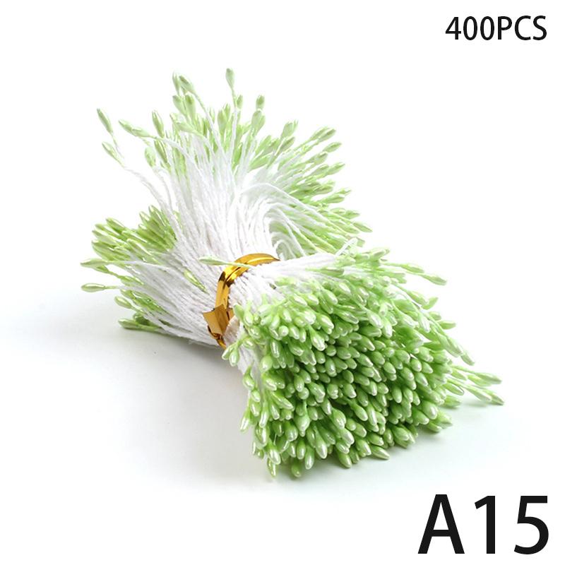400Pcs Mini Flower Stamen Artificial Pearl Pistil Double Heads DIY Floral Craft For Wedding Decor Needlework Scrapbooking