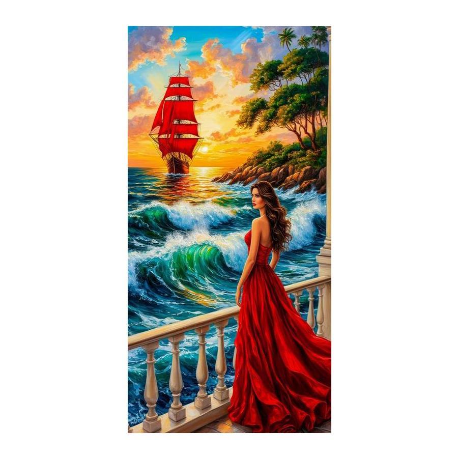 Diamond Painting New Collection Sailboat Woman and Cat Diy Full Drill Rhinestone Embroidery Large Size Mosaic Cross Stitch Kits