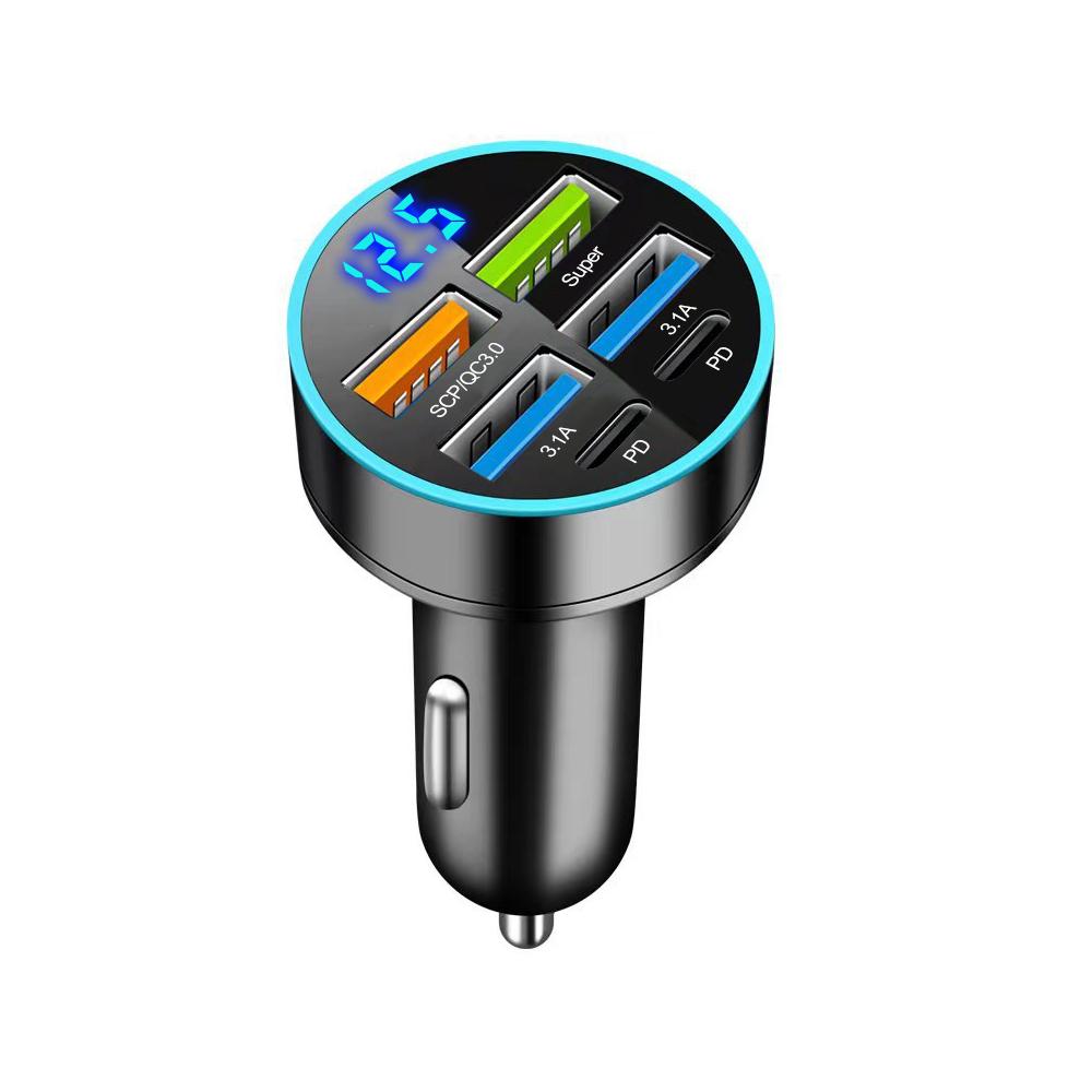 8 портов 4usb 4PD 66W автомобильное зарядное устройство PD Type C быстрая зарядка автомобильный адаптер для мобильного телефона для iPhone Samsung Huawei Xiaomi QC 3.0