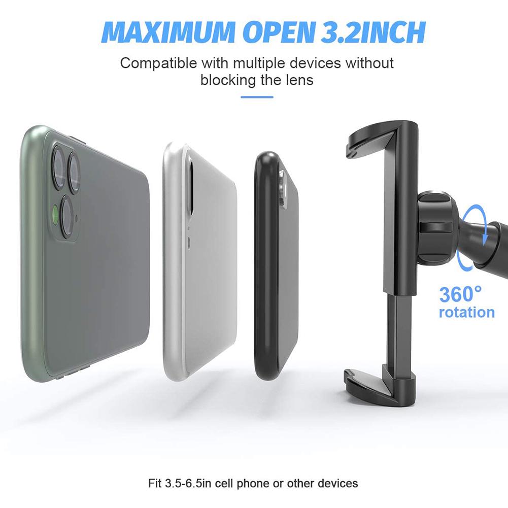 Webcam Stand Phone Holder with Universal 14 Inch Screws Flexible Arm 360 Desk Bed Gooseneck Mount