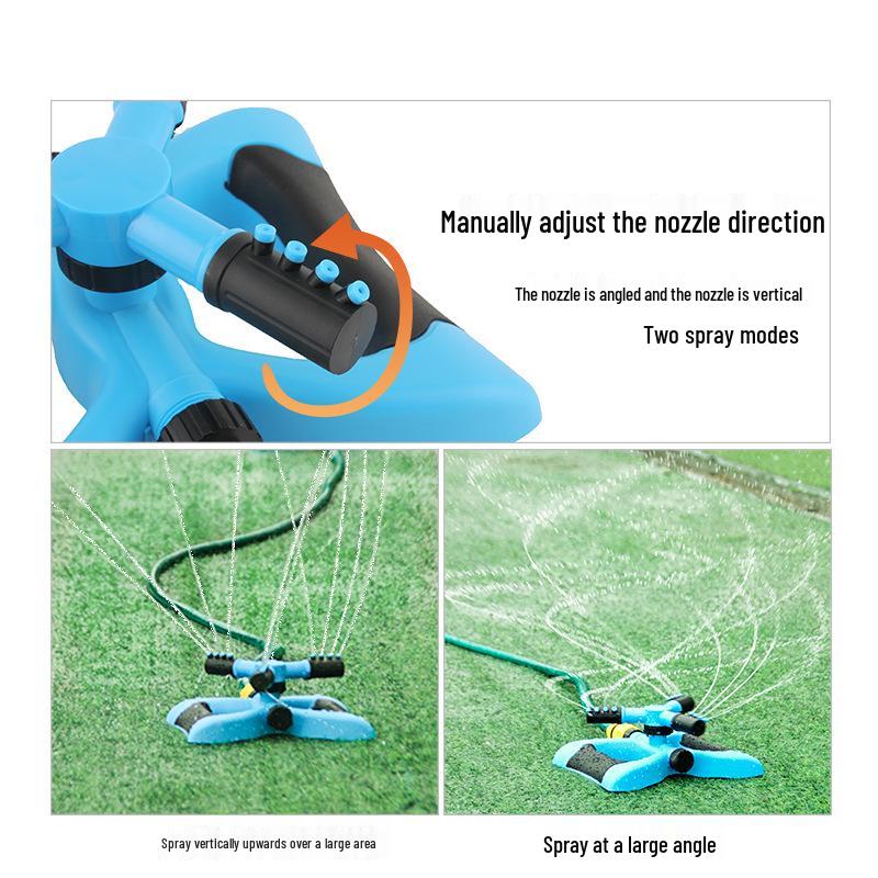 360° Rotating Three-Arm Garden Sprinkler Hose for Cooling, Dust Removal, and Irrigation.