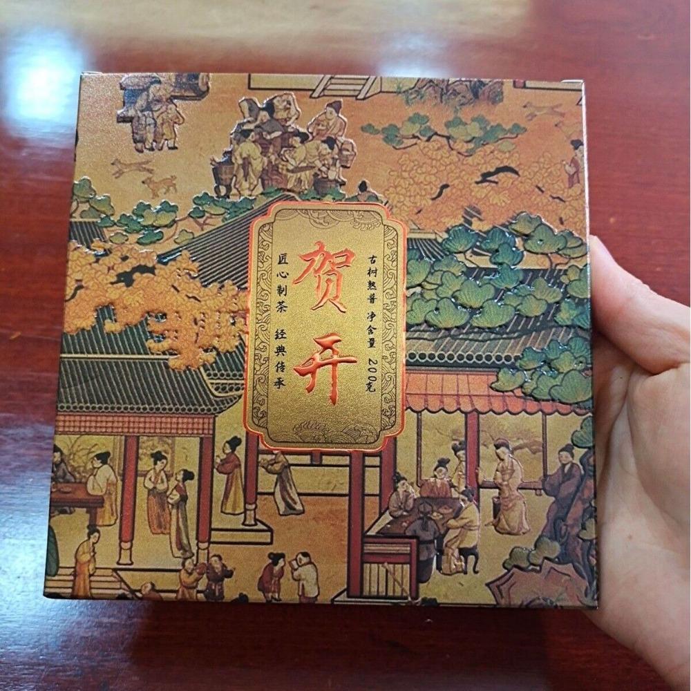 Премиум 2016 Юньнаньский пуэр, выдержанный чай, квадратный тонкий ломтик, коробка 200 г