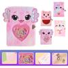 Girls Diary Book A5 Size Plush Notebook with Lock Keys 80 Sheets Paper Journal Notebook for Writing Drawing Notebook Gift Set for Kids Birthday