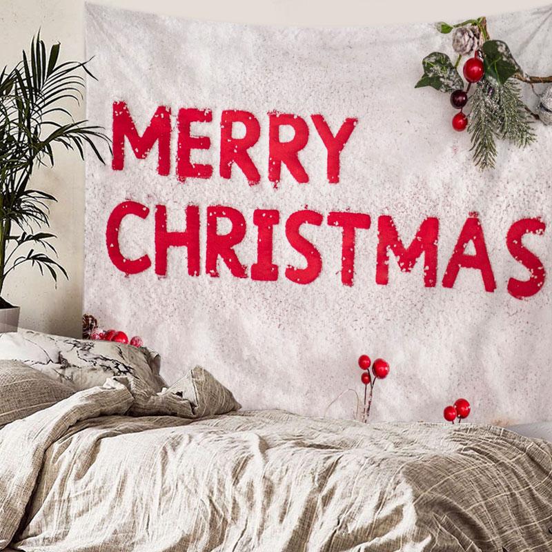 Домашний декор Веселый рождественский Санта узор Печатный гобелен Рождественская елка Гобелен Декор для гостиной и спальни Фон Ткань