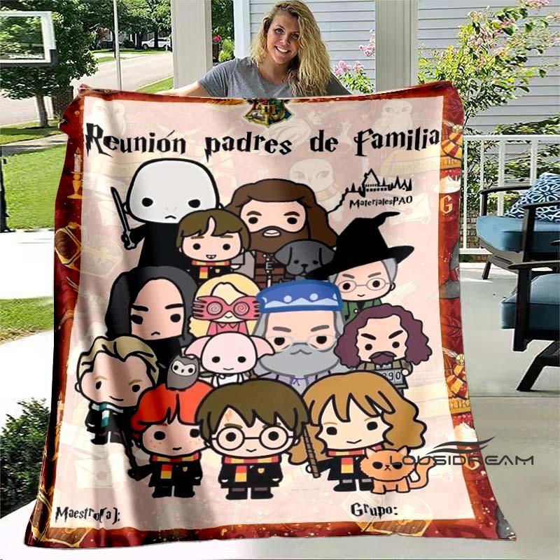 Cute & Kawaii-Style 3D Printed Blanket — Harry Potter Theme: Warm and Cozy Flannel Throw. Perfect for Bedrooms, Sofas, Beds, Sea