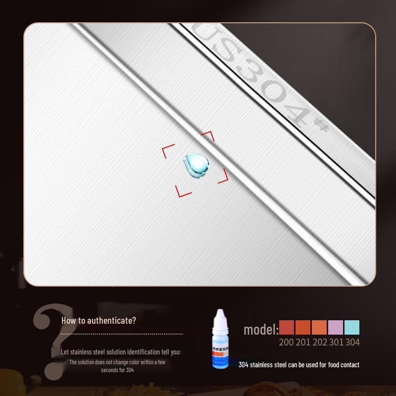 Heavy-Duty 304 Stainless Steel Rectangular Serving Tray