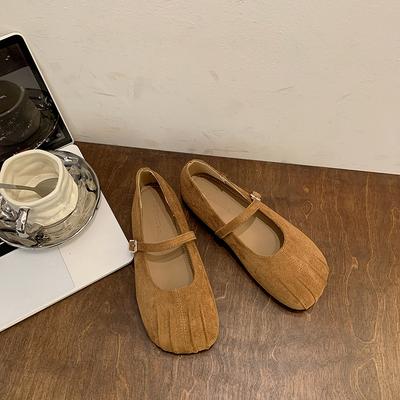 Поздний вечерний бриз нежный тонкий туфли на плоской подошве женская обувь весна 2025 новые нишевые плиссированные туфли Мэри Джейн на мягкой подошве туфли для бабушки