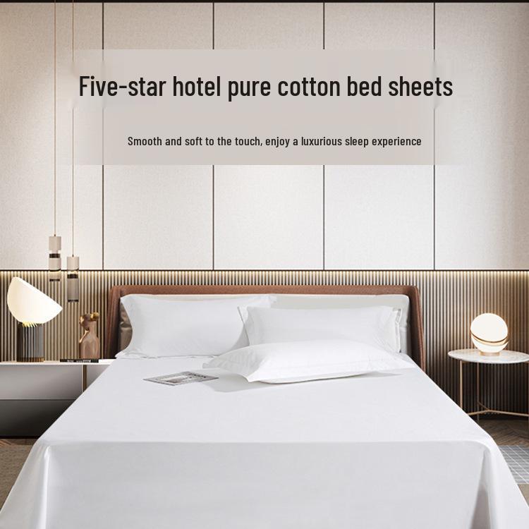 White Hotel-Quality Cotton Sateen Fitted Bed Sheet