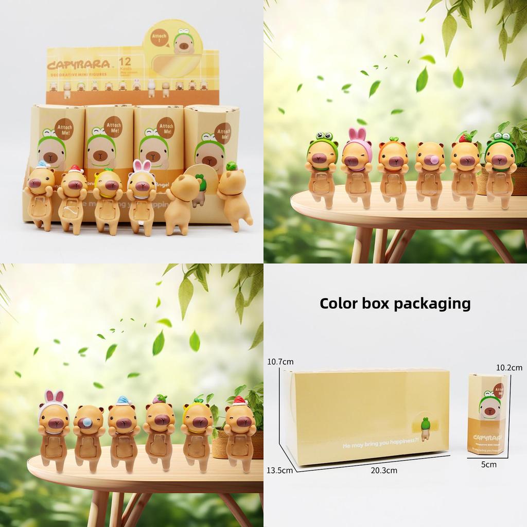 Милая мультяшная лягушка, кролик, повязка на голову, шапочка для сна, модель капибары с сборкой для домашнего декора и игры