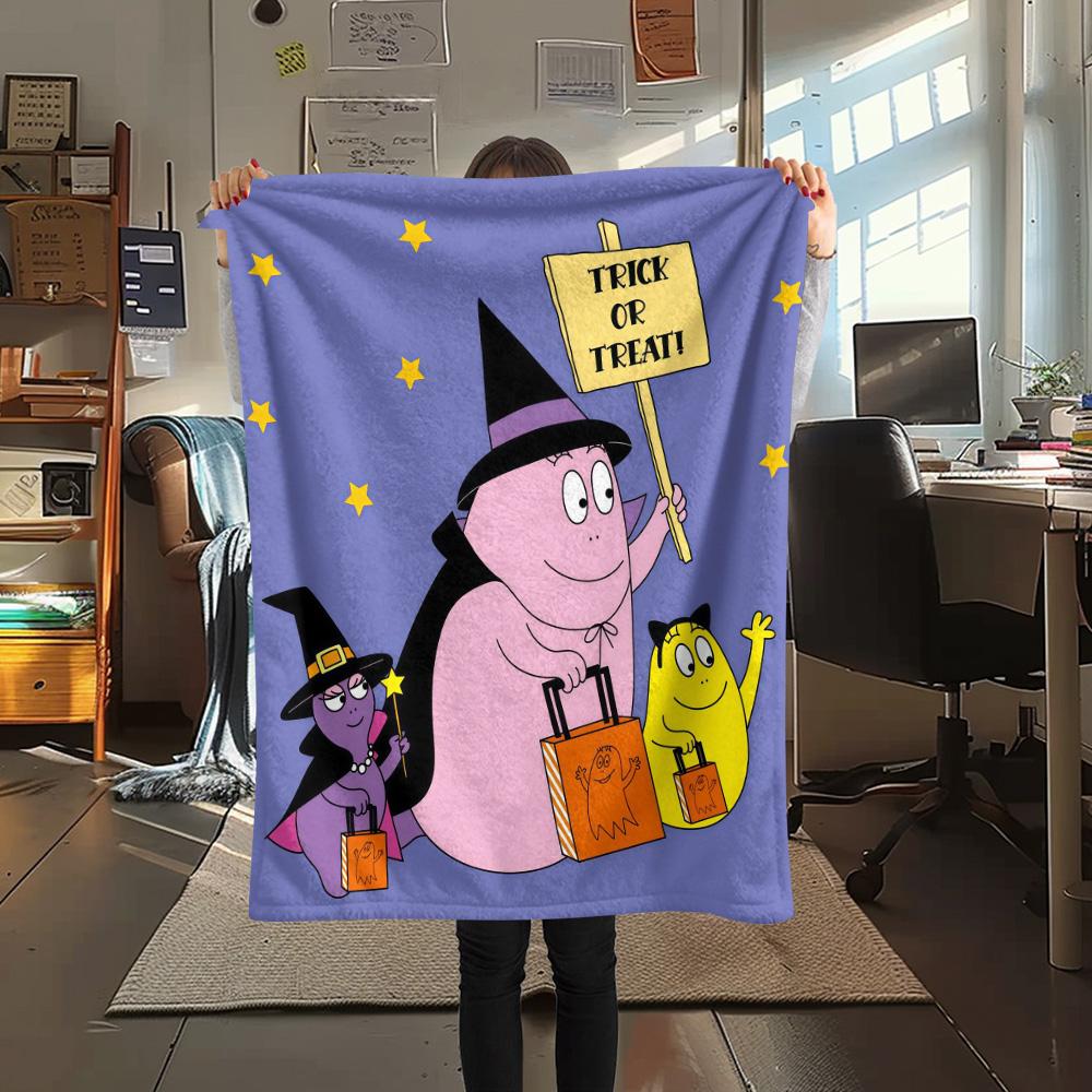 Barbapapa2 Flannel Blanket, High quality Comfortable for All Seasons, Home Decor, Warmth and Comfort