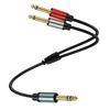 0.3m 1/4 Inch TRS Stereo Y-Splitter Cord 6.35mm Male Jack To Dual 6.35mm Male TS Mono Audio Cable