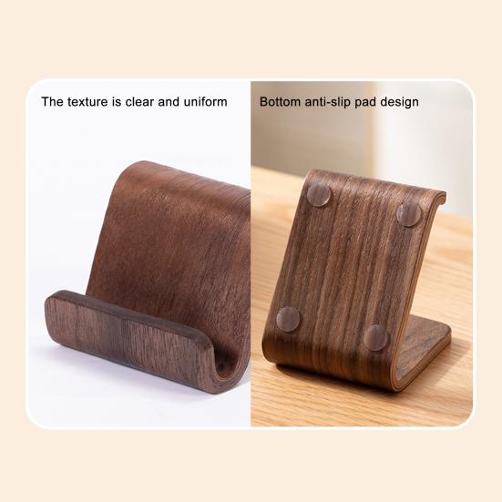 Mobile Phone Stand Walnut Solid Wood Phone Stand Creative Desktop Support Rack for Home Travel Office