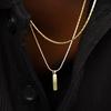 Minimalist Cross-Border Brick Necklace - Hip-Hop Clavicle Chain, Light Luxury Sweater Accessory