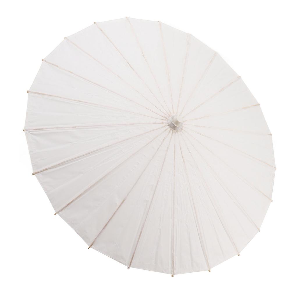 Kids Paper Parasol Bamboo and Paper Chinese Style Elegant White DIY Paper Umbrellas for Decoration