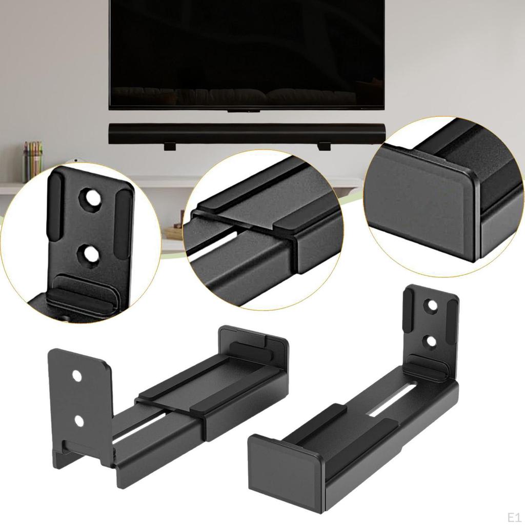 Soundbar Wall Mount Bracket Speaker Mounting Shelf Stable Aluminum Alloy Extendable Stand