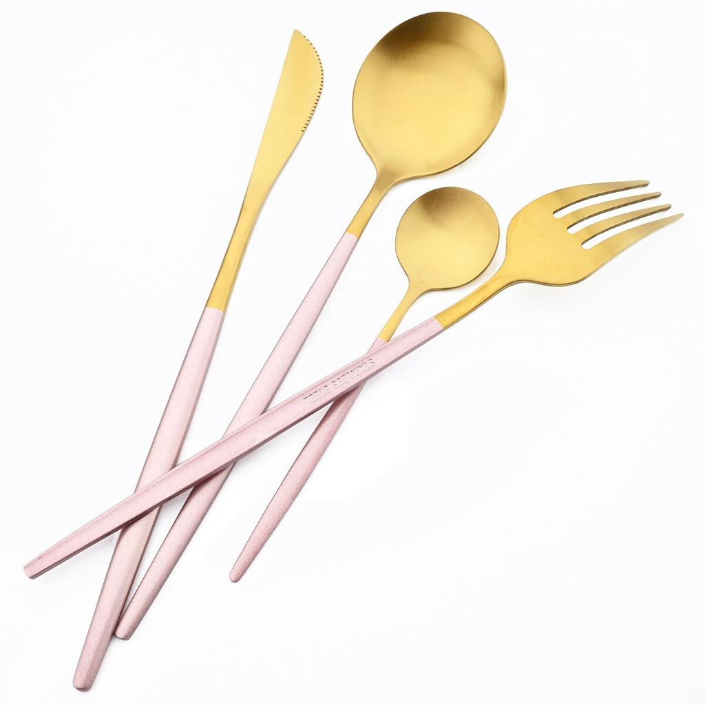 36 шт. Золотая посуда из нержавеющей стали, посуда, набор столовых приборов в западном стиле, ножи, вилка для торта, чайная ложка, столовые приборы, кухонное серебро