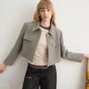 ELLE Короткое универсальное пальто из смесовой шерсти для ежедневных поездок Женские пальто Светло-серый L7WFS021