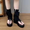 Fashion Ladies Shoes 2025 Fashion Side Zipper Women's Sandals Summer Dress Floral New Pinch Toe Best Seller Platform Sandals Boots