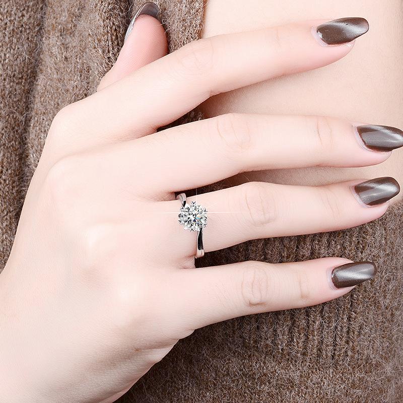 Кольцо из стерлингового серебра 925 пробы с муассанитом, кольцо, предложение, свадебное женское кольцо с бриллиантом 1 карат, изысканное ювелирное изделие, подарок для подруги, подарок
