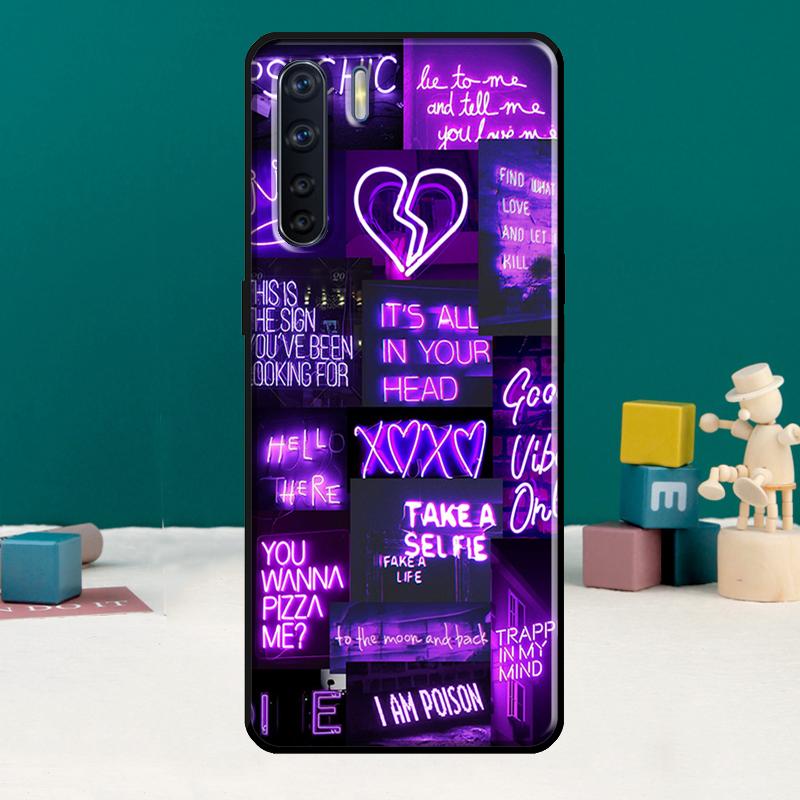 Purple aesthetic Phone Case For Oppo A78 A96 A58 A18 A38 A98 A17 A77 A80 A40 A60 A16 A76 A74 A94 A54 A15 A57S