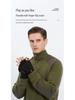 Мужские зимние вязаные перчатки-флип - ветрозащитные, теплые, с нескользящей ладонью, толстые перчатки для отдыха на природе (Модель DZ102).