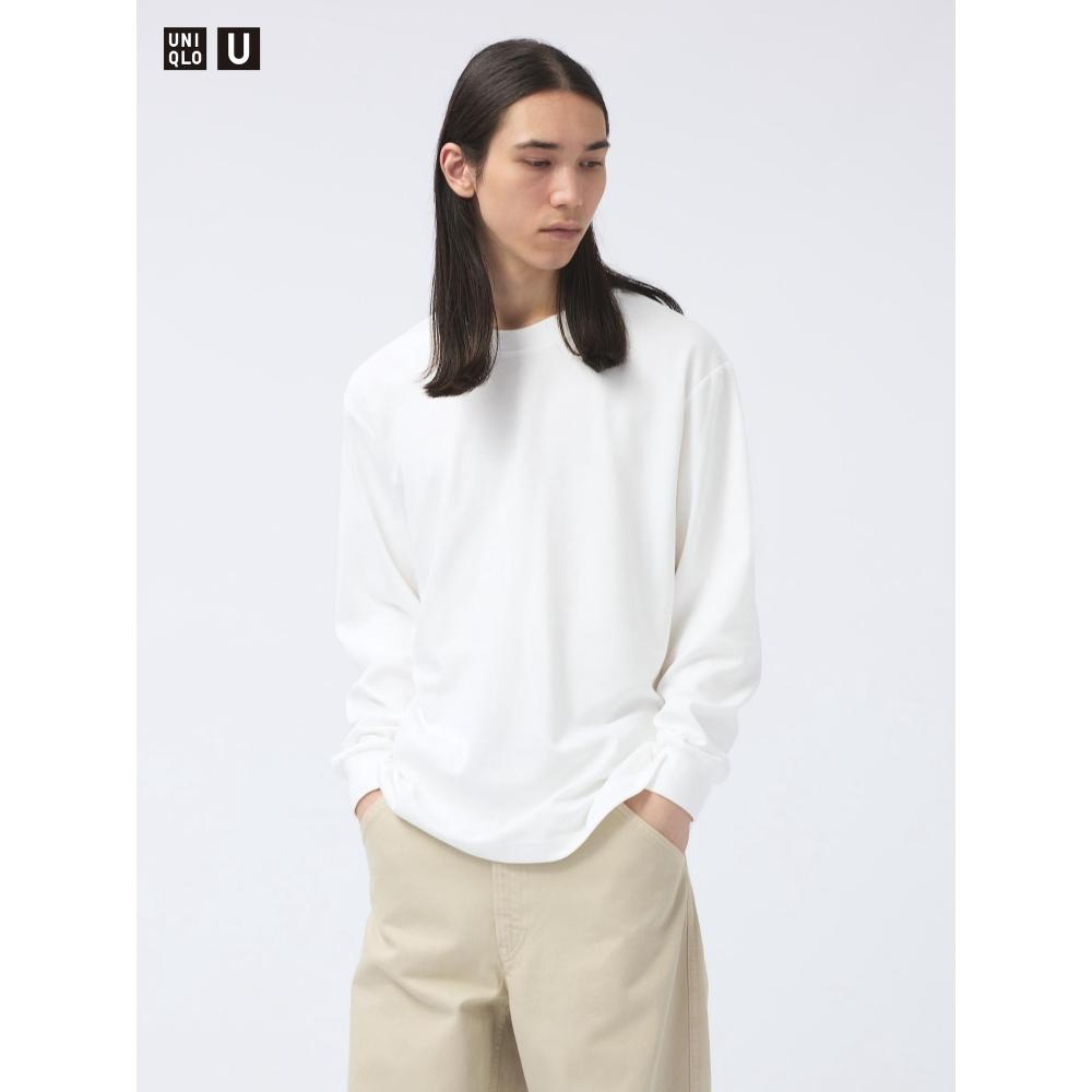 Uniqlo Футболка Airism Cotton Crewneck с длинным рукавом