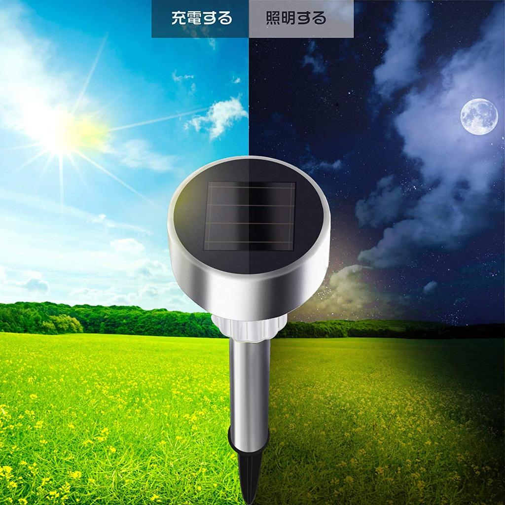 Set of 12 LED Garden Lights, Outdoor, Waterproof, Solar-Powered, Recessed, Light Sensor, Automatically Turns On At Night, Security, Solar Powered,