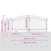 Double Gate with Lock Woerden Gray 299.5 x 199.5 cm Steel
