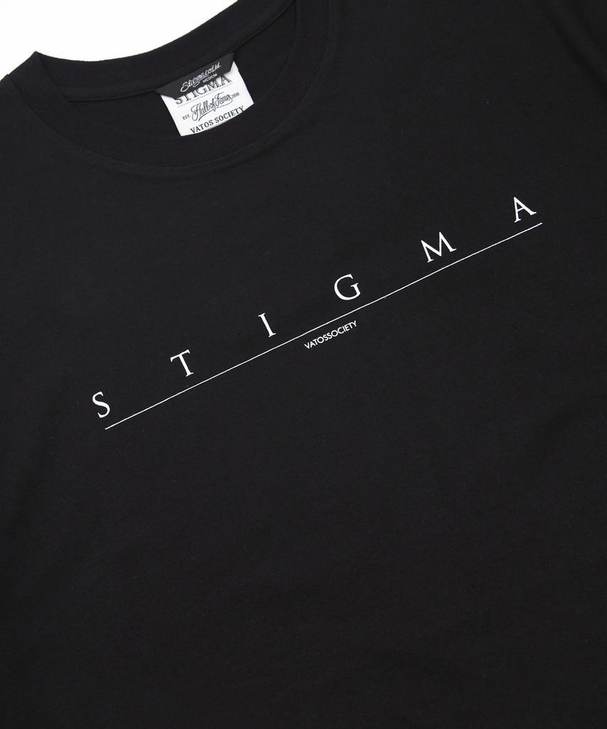 STIGMA Футболки оверсайз с коротким рукавом, шрифт с засечками, черные