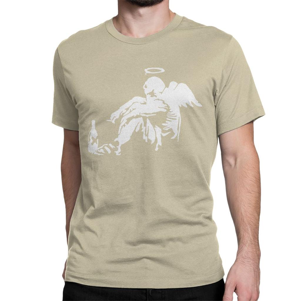 Футболка Banksy Fallen Angel для мужчин и женщин, 100% хлопок, винтажная футболка, круглая горловина, футболка с коротким рукавом, одежда, подарок на день рождения
