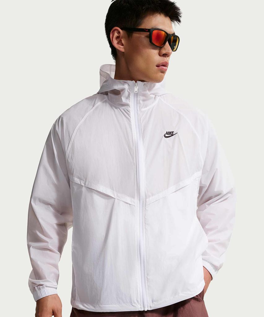 Nike Windrunner Unlined Full-Zip Uv Jacket M - White:Black / Io9628-100