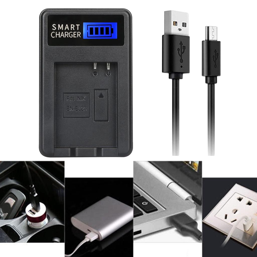 Зарядное устройство для аккумулятора EN-EL23 для CoolPix P600 S810c P610 P610S P900S S810 Зарядное устройство для камеры Зарядное устройство с ЖК-дисплеем Замена