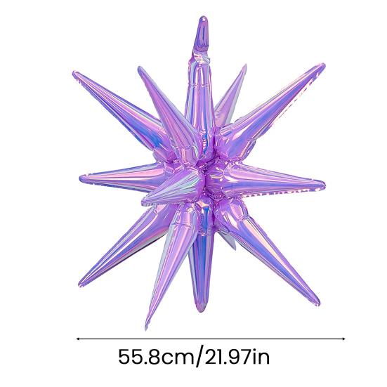 2 Pcs Iridescent 4D Balloons Large Holographic Foil Balloon Rainbow Mylar Aluminum Balloon for Birthday Wedding Baby Shower Party Decoration