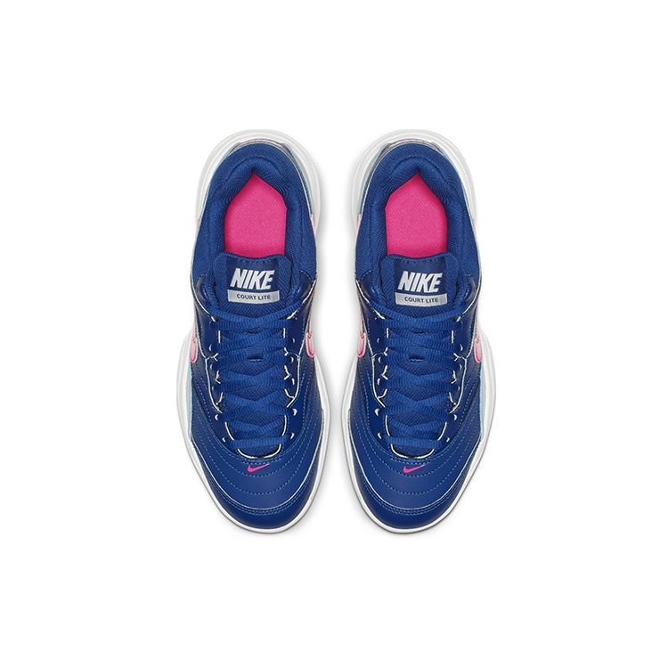 Nike Court Lite Амортизирующие Нескользящие Прочные Низкие Теннисные Кроссовки Женские Кроссовки Синий Красный Белый 845048-464