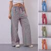 Женские длинные брюки с низкой посадкой, эластичной талией, регулируемыми шнурками, повседневными брюками с карманами, свободными широкими брюками