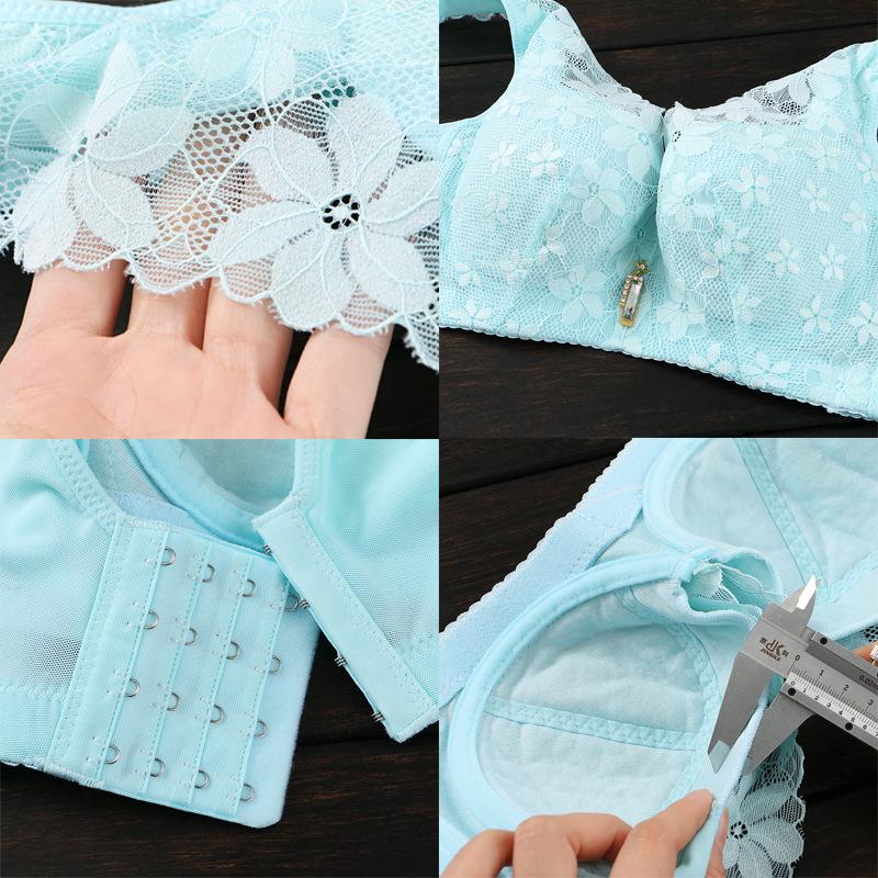 Large Size Women Ultra Thin Minimizer Brassiere Unpadded Underwire Gather Bra Sexy Lace Lingerie