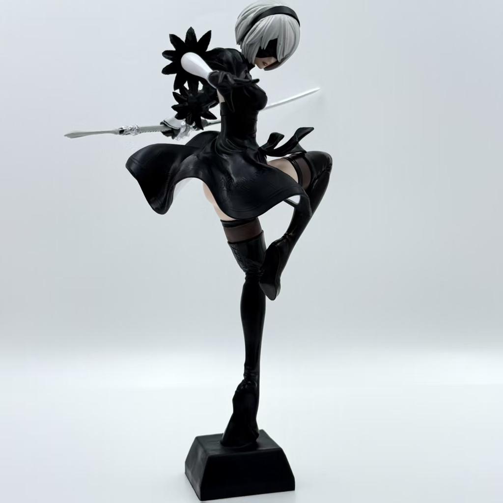 24CM NieR Automata YoRHa No. 2 Type B figma 2B Lifeform Kaine Nier PVC Action figure doll model Collectible statue figura gift