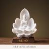 Керамическое украшение «Сердце Лотоса Бодхисаттва Гуаньинь» Белый фарфор Дэхуа Статуя Будды Линь Исинь Статуя Западных Трех Святых