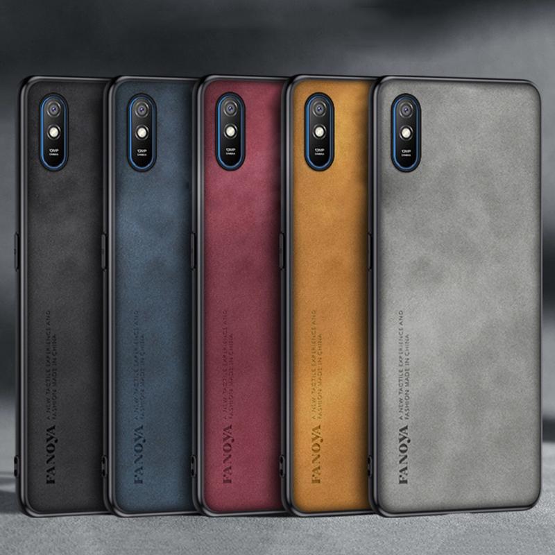 Для чехла Xiaomi Redmi 9A Роскошный чехол для телефона из искусственной кожи для Redmi 9i 9AT Задняя крышка Силиконовый противоударный Полная защита Coque
