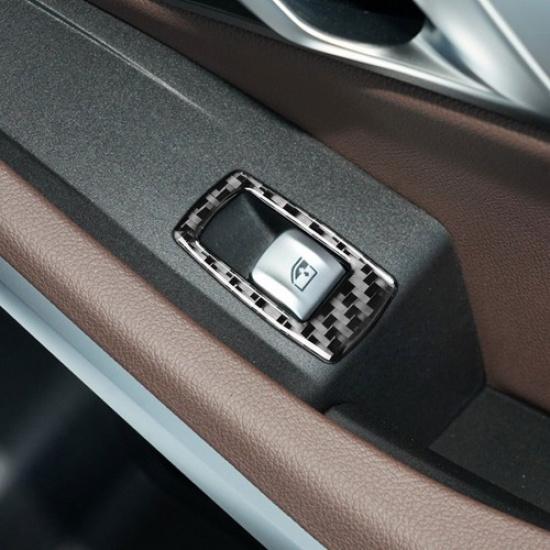 3Pcs Carbon Fiber Window Lift Switch Button Cover For BMW 3 Series G20 G28 19-20