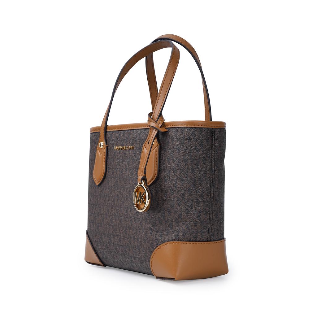 Michael Kors MK Eva Monogram Vintage Leather Tote Bag Women tote Dark-Brown 30F9GV0T1B-252