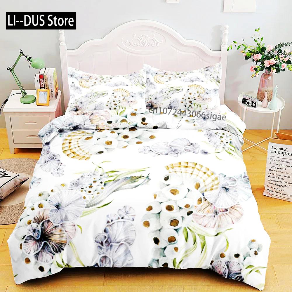 Набор постельного белья из стиранного хлопка с 3D-печатью, рисунок птицы и цветы, маленький односпальный, полуторный, двуспальный, королевский, суперкоролевский размер