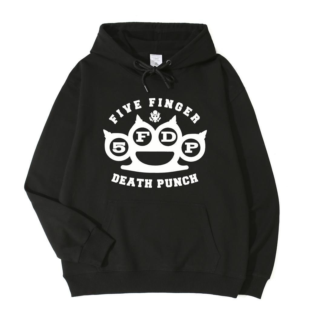 Осень/Зима Рэп-группа Five Finger Death Punch Худи Флисовое Теплое Худи Свободное Модное Мужское и Женское Худи с Капюшоном и Длинным Рукавом