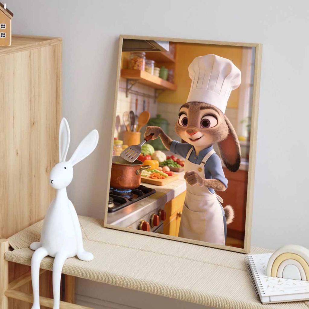 Disney diamond painting handmade diy flat 5D Judy Hopps chef cooking kitchen painting art home decoration