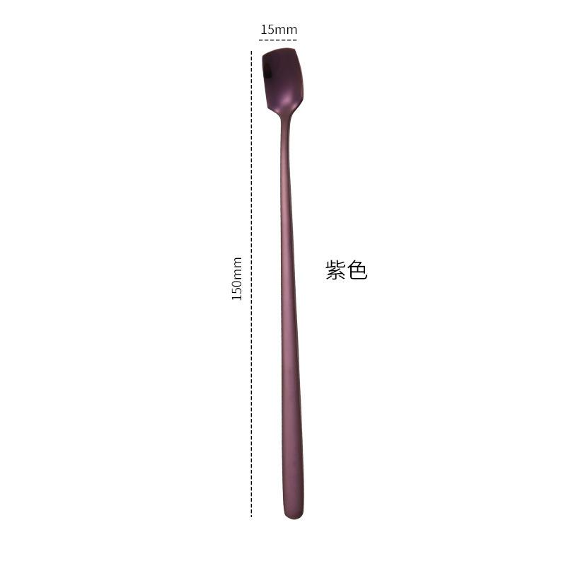 304 Stainless Steel Square Head Spoon Coffee Spoon Mug Spoon Long Handle Honey Mixing Spoon Gift Spoon Kitchen Accessories