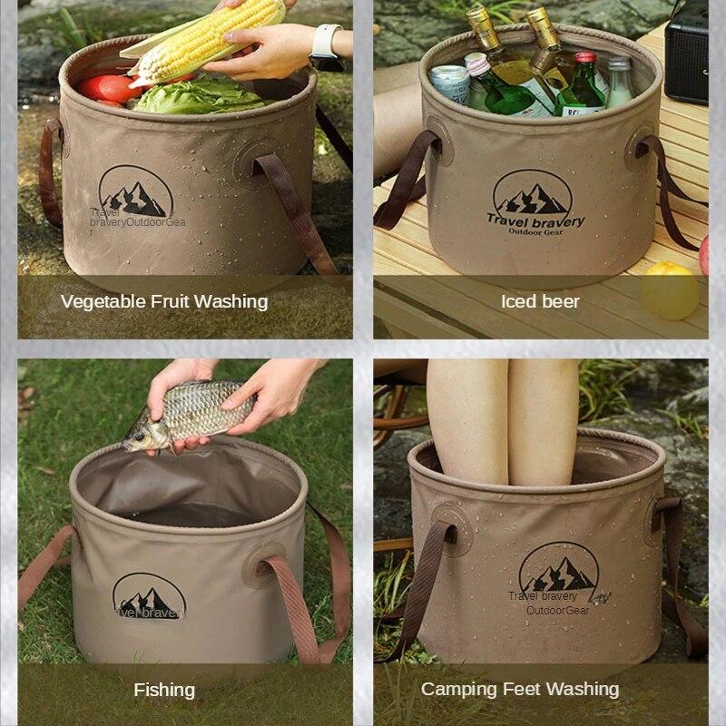 10L/20L Durable Multi-functional Portable Basins Waterproof Collapsible Sink Bucket Travel Basin Camping Hiking Storage Bucket