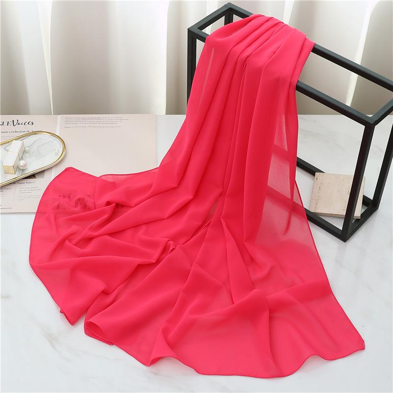 Summer Long Silk Scarf For Women Large Shawl Wrap Headband Solid Design Hijab Beach Stoles Female Foulard Echarpe Bandana