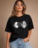 Ladies' Fashion Printed Dumbbell Power Powder Hot Warrior Pattern T-shirt Fashion Casual Cotton Shirt Round Neck Short Sleeve