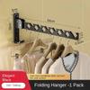Folding Drying Rack No Punching Wall-mounted Household Multi-functional Indoor Drying Rack Balcony Retractable Invisible Hanger