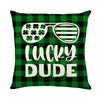 Combination Festival Cushion St. Patrick's Day Cushion Green Plaid Four-leaf Clover Sofa Cushion